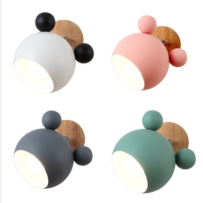 Lampe de chevet de pièce de S de Macaron de mur de Mickey Log Cartoon Children simple créatif nordique de lampe '