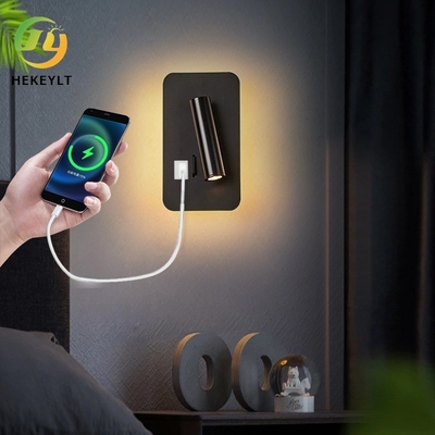 USB simple moderne tournant la lecture de tête de lit d'hôtel de chambre à coucher de lampe de mur de LED