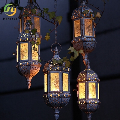 Lumière pendante accrochante de Menorah de Marocain de verre de fer pour épouser la maison