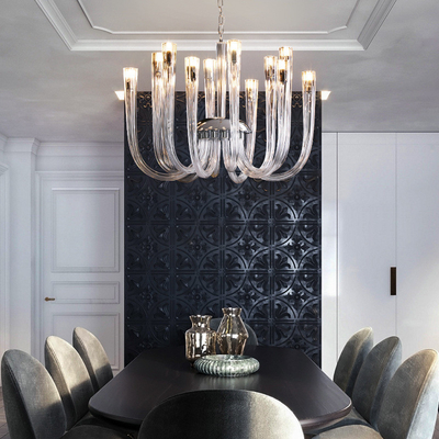 Lumière post-moderne de luxe en verre à fleurs LED pendant lumière salon salle à manger chambre à coucher lustre