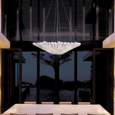 Chandelier de cristal de luxe français lumineux minimaliste créatif en verre salle à manger chambre d'étude pendant lumineux