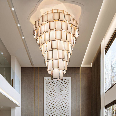Maison moderne Escalier de salon Grand lustre Hôtel Lobby Lampe suspendue de luxe