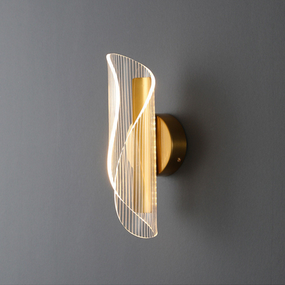 JYLIGHTING Moderne simple LED Streamer murale lumière acrylique métal transparent pour la allée de chambre