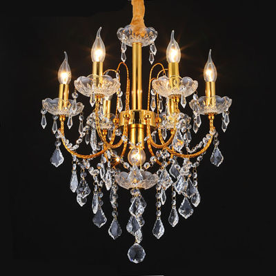 fantaisie d'or 850*700mm Crystal Candle Chandelier de fer de la chambre à coucher 110V