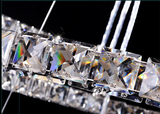 Acier inoxydable Ring Light moderne de Diamond Crystal Chrome Mirror Finish 64W