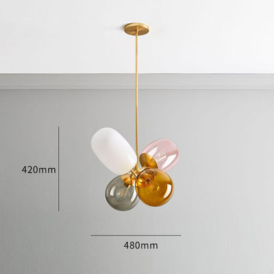 La longueur créative simple 48cm de ballon a coloré les lumières pendantes en verre