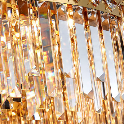 Disposition moderne de DAO de lumière de style de Crystal Chandelier Contemporary Flush Mount de plafonnier de goutte de pluie de luxe moderne de montage