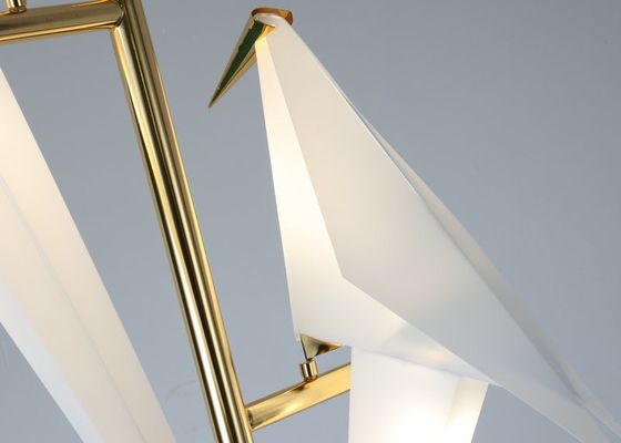 Commutateur Art Unique Paper Cranes Birds nordique Rose Gold Bedside Table Lamp de bouton