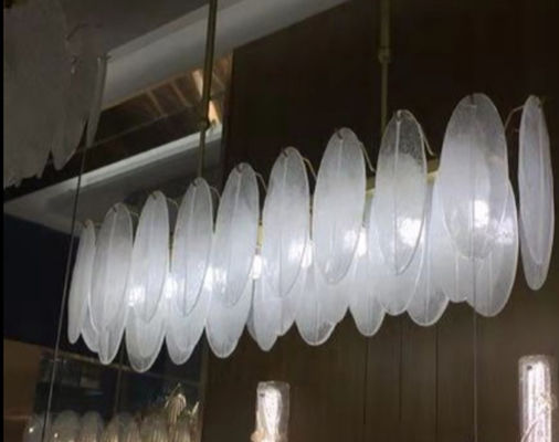 Longueur laiteuse 80cm Crystal Pendant Light de la largeur 25cm de la taille 35cm de plume