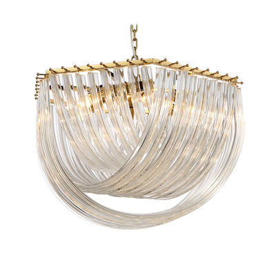 La lumière pendante en cristal de lustres de tube en verre allume la couleur moderne d'or de décoration