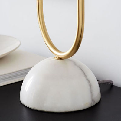 Lampe de table de chevet de la taille 69cm de la longueur 38cm de fer d'or blanc de boules en verre