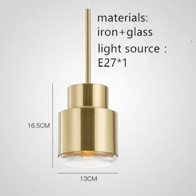 le support léger pendant mordern de lampe d'en cuivre minimaliste de lustre est E27