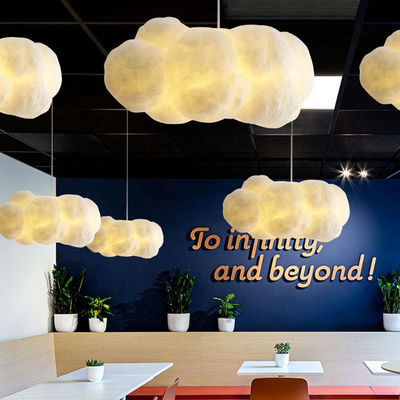 Lumières pendantes modernes de flottement blanches du nuage LED, lustres pour le salon