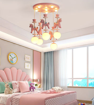 Lumière pendante moderne de rose nordique de salle E27 d'enfant avec cinq ou trois têtes