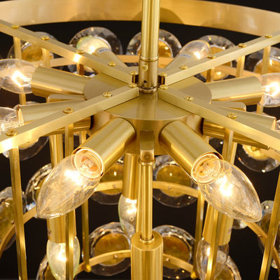 Lumière d'intérieur d'acier inoxydable Crystal Chandelier d'or de la décoration E14