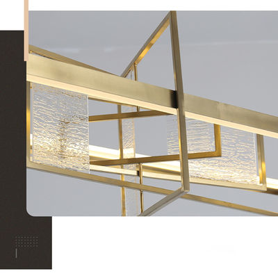 LED Tan Hardware Plating d'or + lumière pendante moderne en métal géométrique acrylique