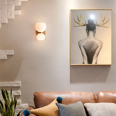 E14 verre nordique Art Bedroom Modern Wall Light 140*280mm