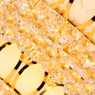 Le verre d'or E14 a mené Crystal Pendant Light 2700k Crystal Ceiling Lights