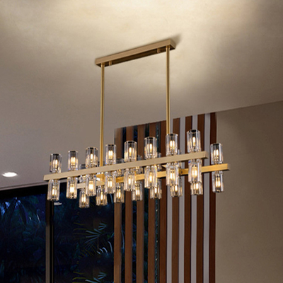 G4 salle à manger post-moderne Crystal Hanging Lamps Gold Color