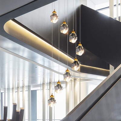 La maison d'espace libre en métal a mené Crystal Pendant Light For Apartment moderne