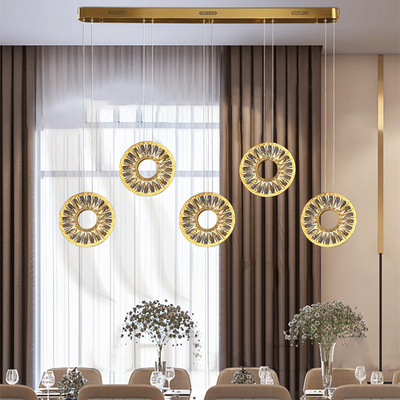 Luxe moderne de Ring Creative Nodic Villa Led Crystal Pendant Light Custom Fancy