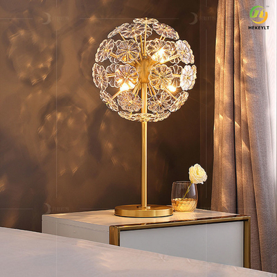 Lampe de table de chevet en cristal de cuivre G9 x 6 pour l'hôtel à la maison