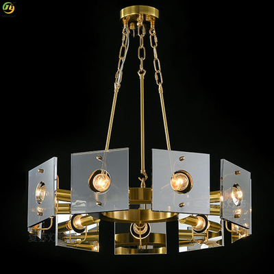 Lampe à suspension moderne en verre et fer accrochant la source décorative E14