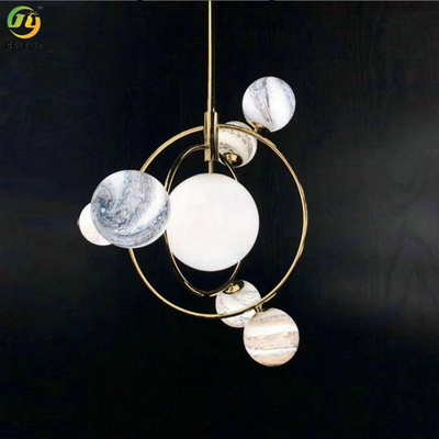 Lumière pendante moderne de décoration en verre nordique de Ring Hanging Kitchen Earth White