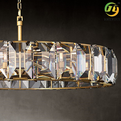 Pièce de luxe nordique d'E12 Crystal Hanging Chandelier For Living
