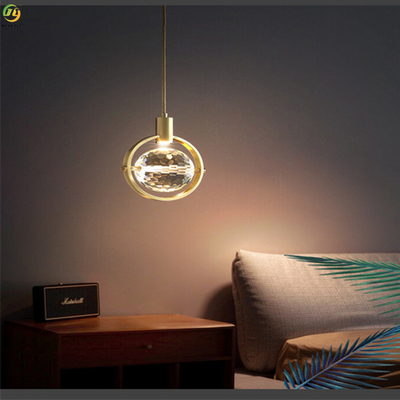 Fer plaquant la lumière pendante nordique de l'or LED de Crystal Home Art Baking Paint