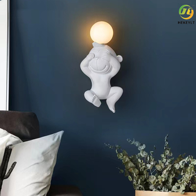 Bande dessinée moderne de singe d'ours de lampe de mur de la chambre à coucher G4 décorative