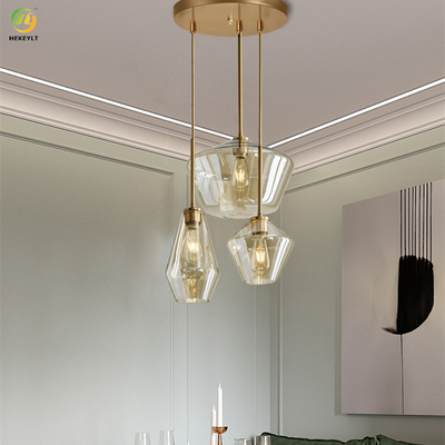 Espace libre E26/Amber Glass Nordic Pendant Light pour l'hôtel/salon/salle d'exposition