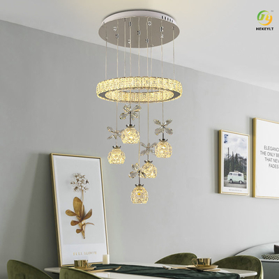 Salon de luxe moderne du minimaliste LED Crystal Candle Chandelier For Dining