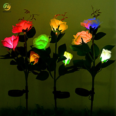 Simulation légère commerciale extérieure Rose Flower Solar Light de LED