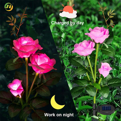 Simulation légère commerciale extérieure Rose Flower Solar Light de LED