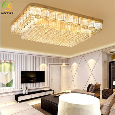 Or de luxe classique Crystal Ceiling Lamp Led Bulb moderne E14 bas