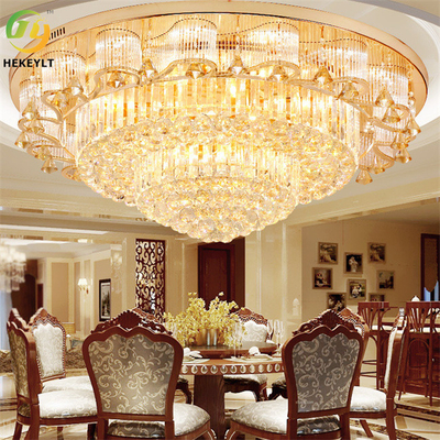Base menée moderne d'ampoule de Crystal Ceiling Lamp E14 d'or de luxe classique