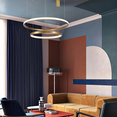 Accrocher moderne a mené le salon acrylique clair de Ring Pendant Light Nordic Stairs de cercle