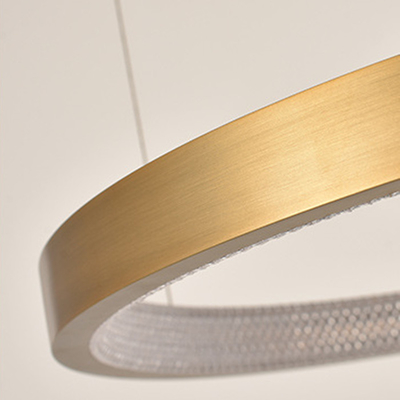 Accrocher moderne a mené le salon acrylique clair de Ring Pendant Light Nordic Stairs de cercle