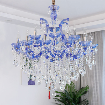 Éclairage en verre de Crystal Chandelier Colorful Indoor Decorative de style de luxe de la moitié du siècle