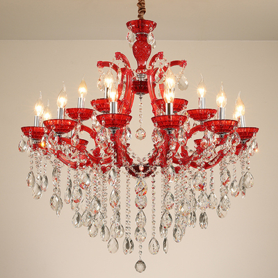 Éclairage en verre de Crystal Chandelier Colorful Indoor Decorative de style de luxe de la moitié du siècle