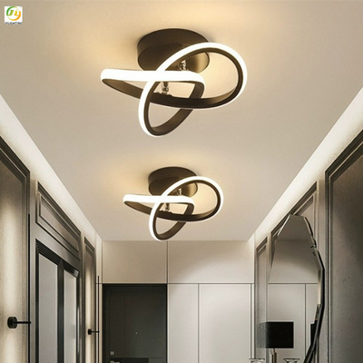 Lampe menée en aluminium simple moderne de plafond construite dans incurvé formé