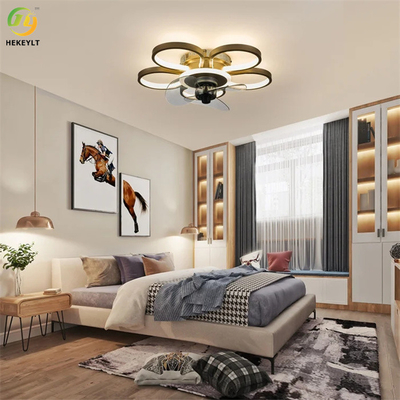 L'or/fan de plafond affleurante noire en métal LED de bâti a intégré 48W pour de petites salles