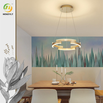 Ring Light Living Room Creative moderne de luxe en bronze géométrique à extrémité élevé