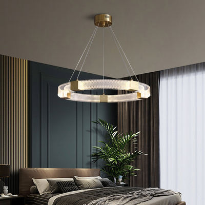 Art nordique créatif post-moderne LED Ring Chandeliers Restaurant Bedroom
