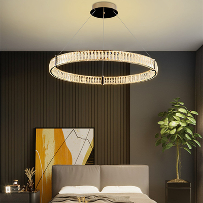 Salon adapté aux besoins du client de Crystal Pendant Light Apartment Artistic d'or de LED