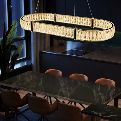 Salon adapté aux besoins du client de Crystal Pendant Light Apartment Artistic d'or de LED