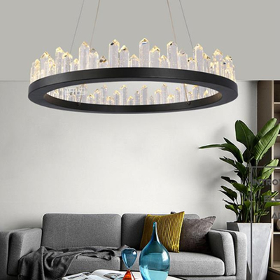Pièce moderne ronde Crystal Lamp de LED Ring Light Luxury Atmosphere Living