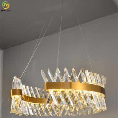La LED dégagent 1 mètre Ring Light Luxury Living Room moderne Crystal Chandelier
