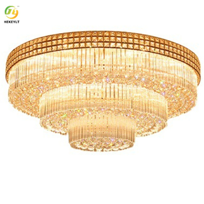 Base d'ampoule E14 de lampe de plafond en cristal menée moderne d'or de luxe classique